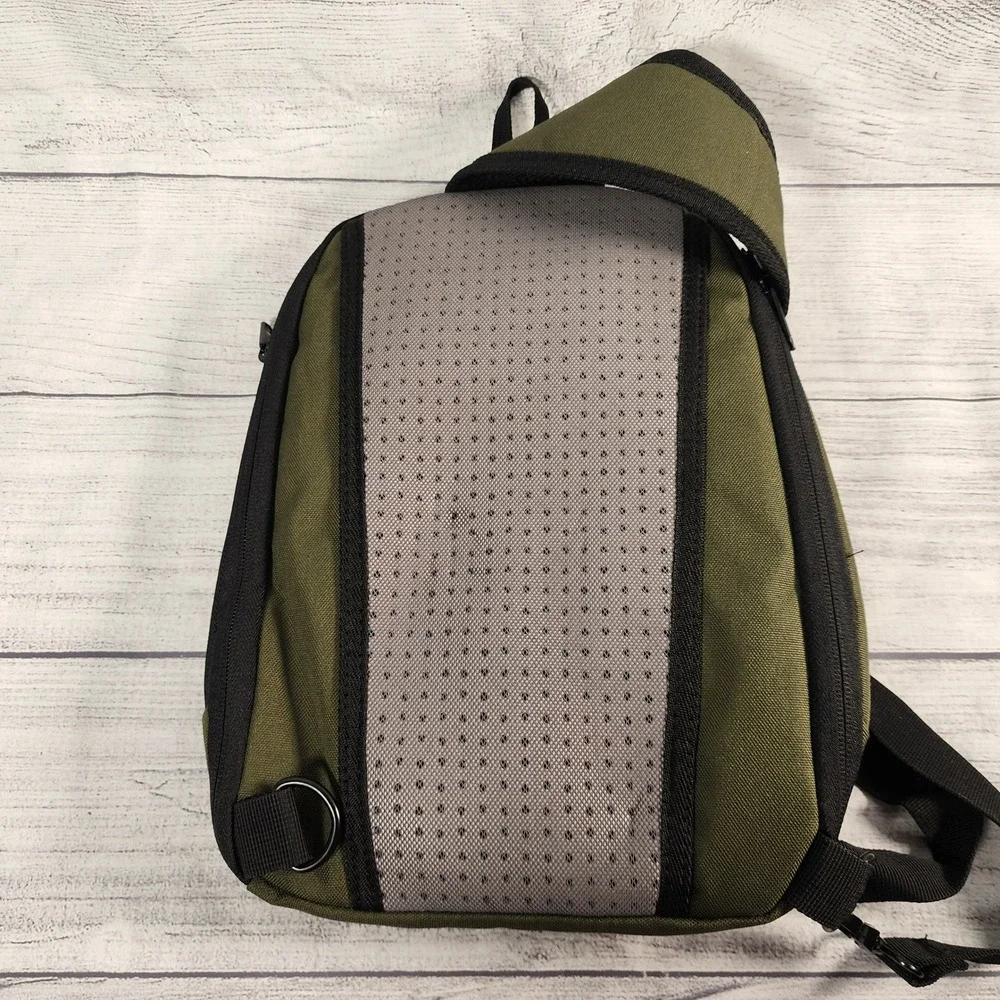 Scipio Tactical Sling Bag Olive Green Black USB Charging Port Crossbody Pack